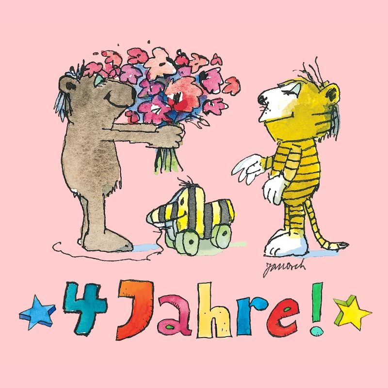 Janosch 4 Jahre Geburtstagsdesign Mit Bär & Tiger