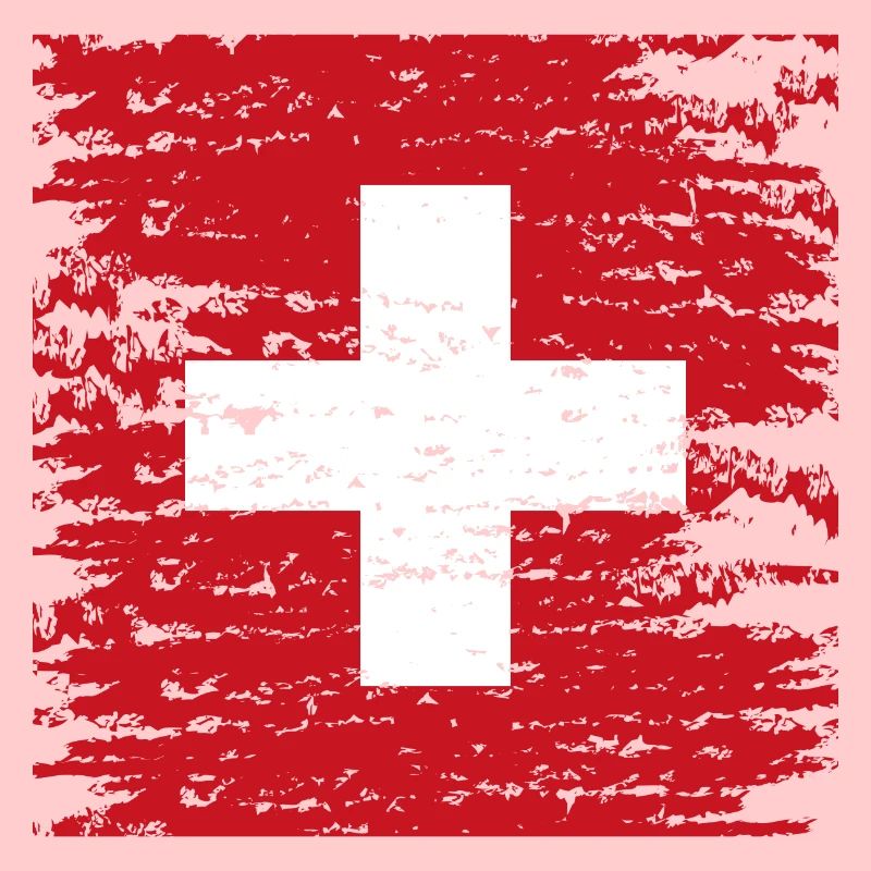 Croix suisse texturée rouge