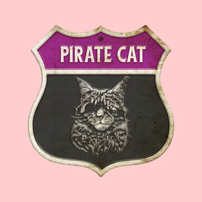 Motif écusson pirate de chat