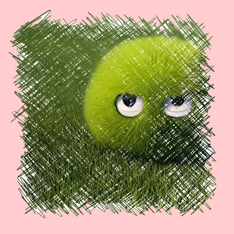 Drôle de boule d’herbe verte