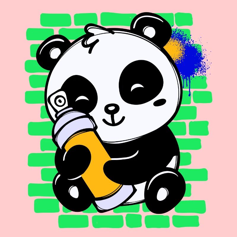Graffiti Panda Zeichnen Illustration Spraydose