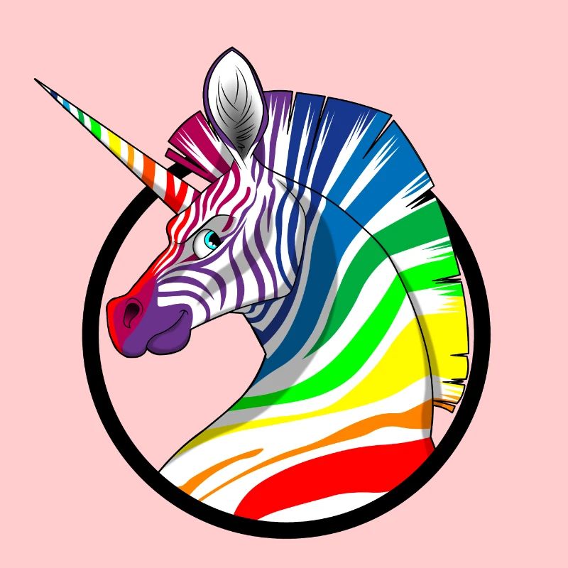 Regenbogen Einhorn Zebra