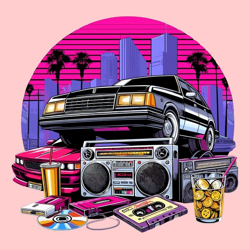 Compact Cassette Ghetto Blaster 90s Retro Gift