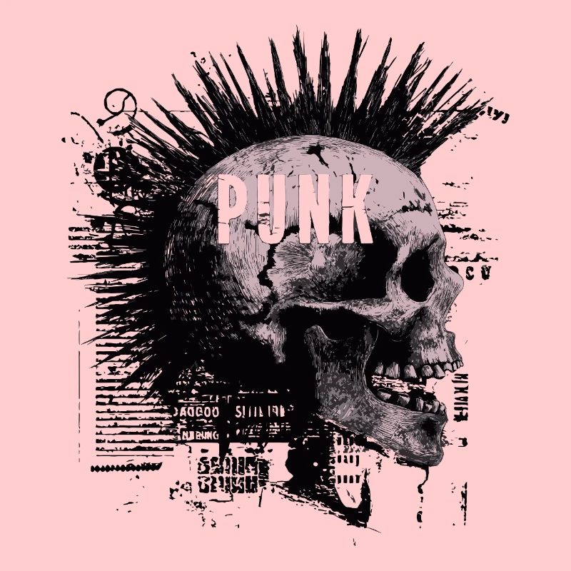 Punkrock Mohawk Schädel