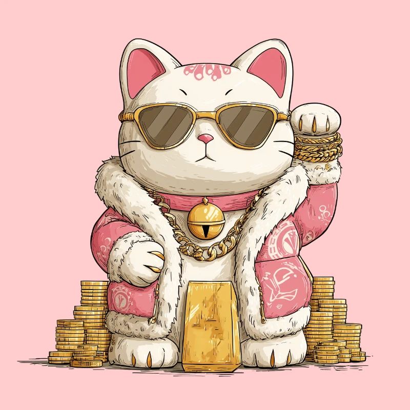 Maneki Neko doré