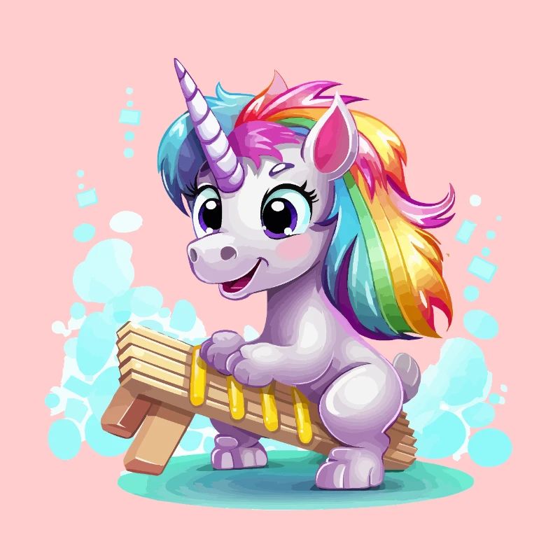 Regenbogen Einhorn Schlitten