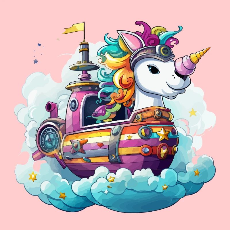 Bunter Einhorn-Schifftraum