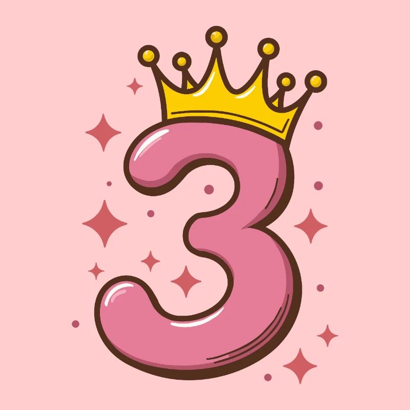 Third Birthday Crown Glitter