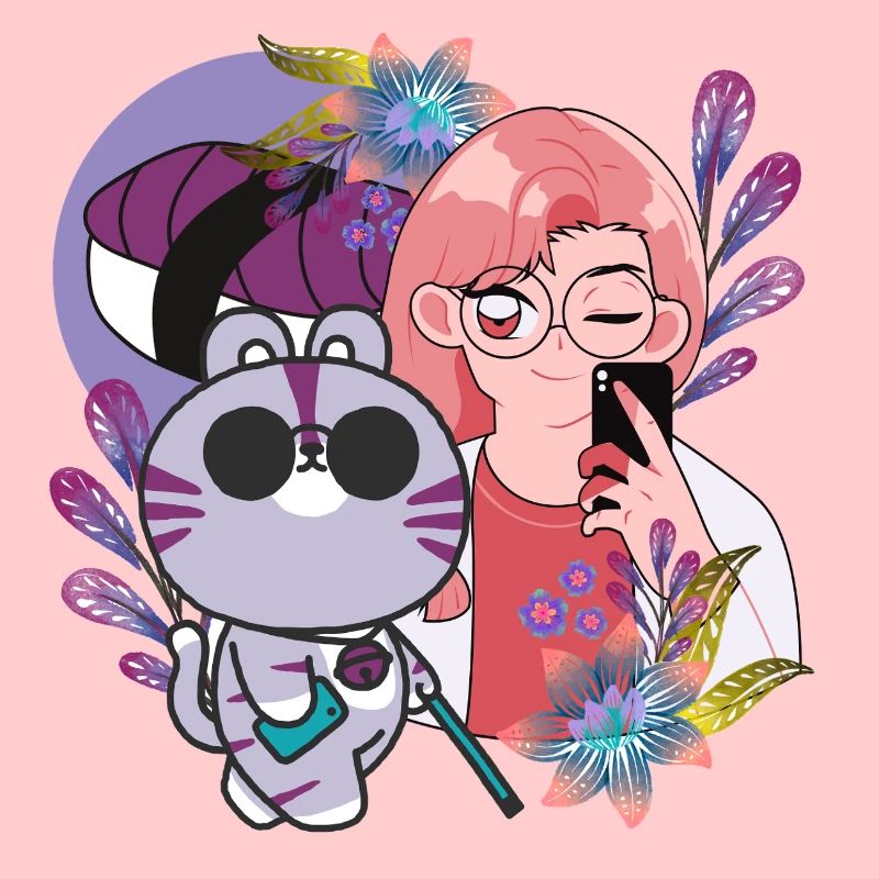 Kawaii-Selfie & Sehbehinderte Katze