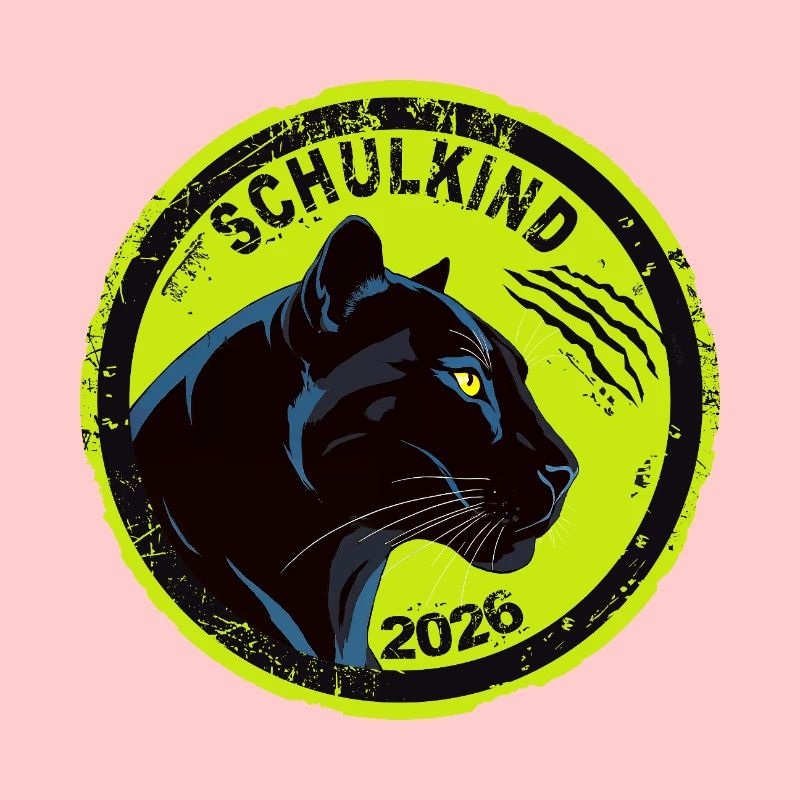 Schwarzer Panther Schulkind 2026 Einschulung Cool