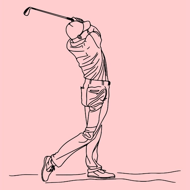 Golf Boy One Line Drawing