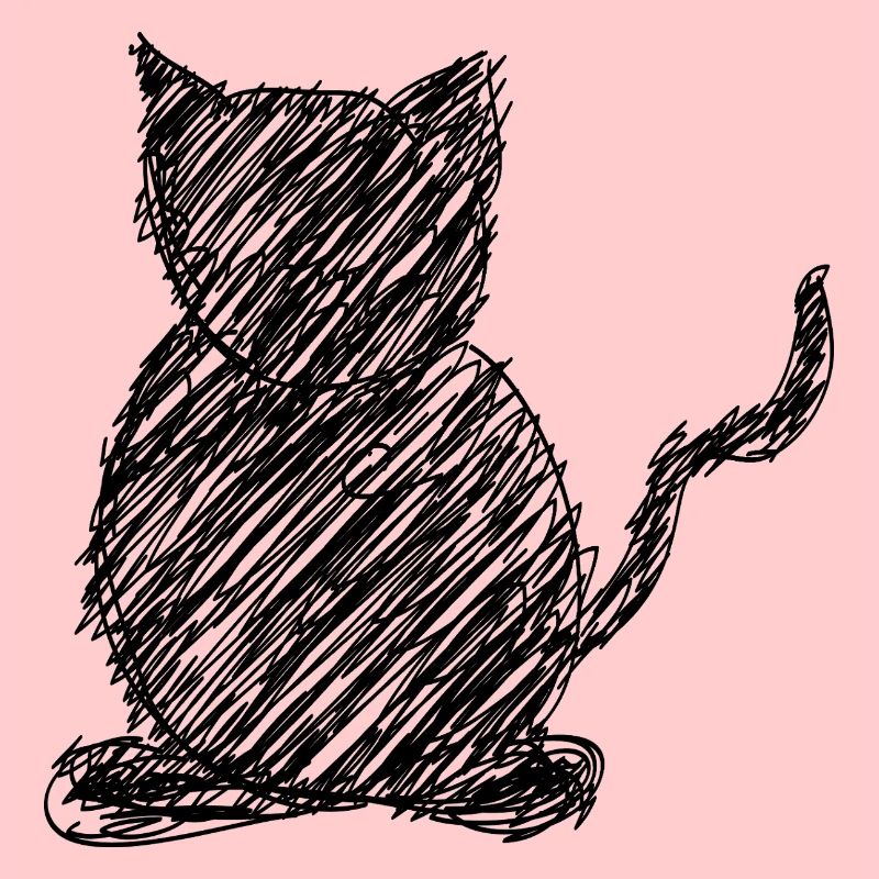 Katze Scribble Zeichnung Tier Geschenk