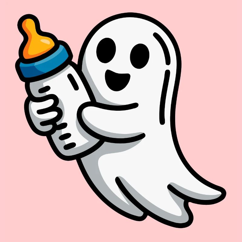 Geist mit Schnuller Illustration