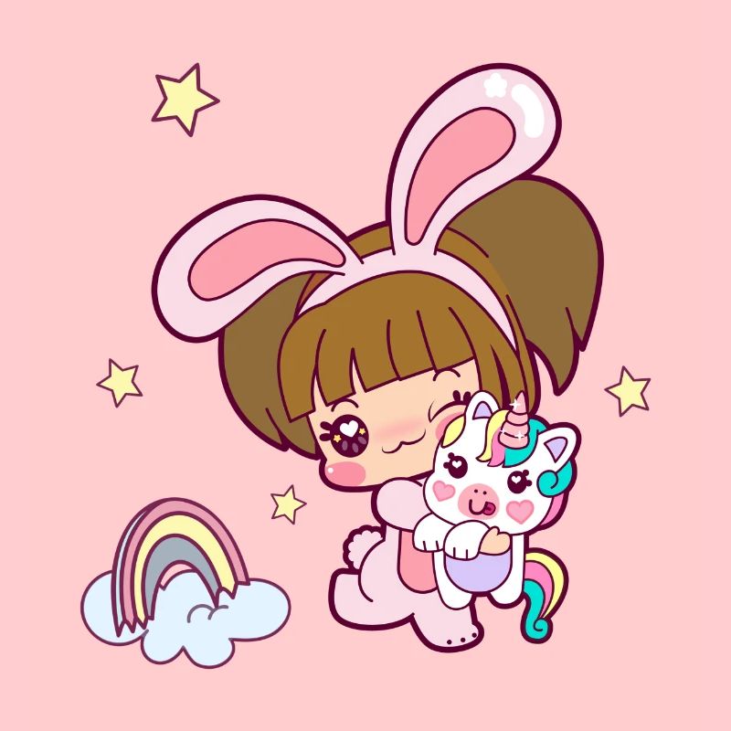 Mädchen und Einhorn