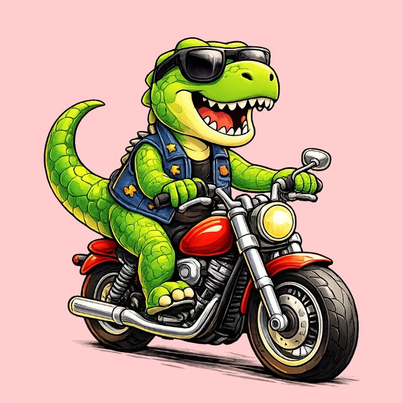 Dinosaure motard