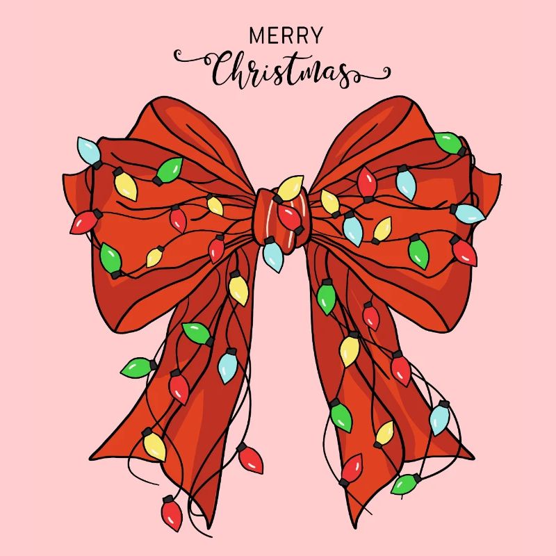 Festive Christmas Bow with Lights