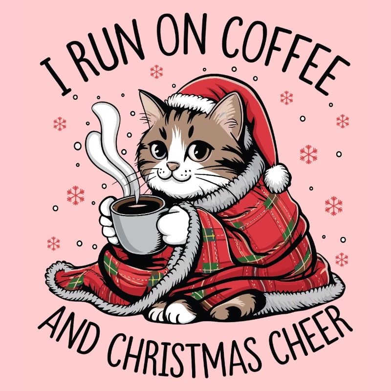 Kätzchen-Weihnachtskaffee und Freude