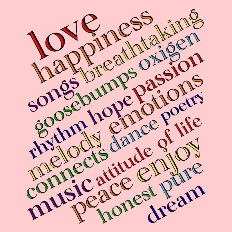 Regenbogen Typografie Lebensfreude