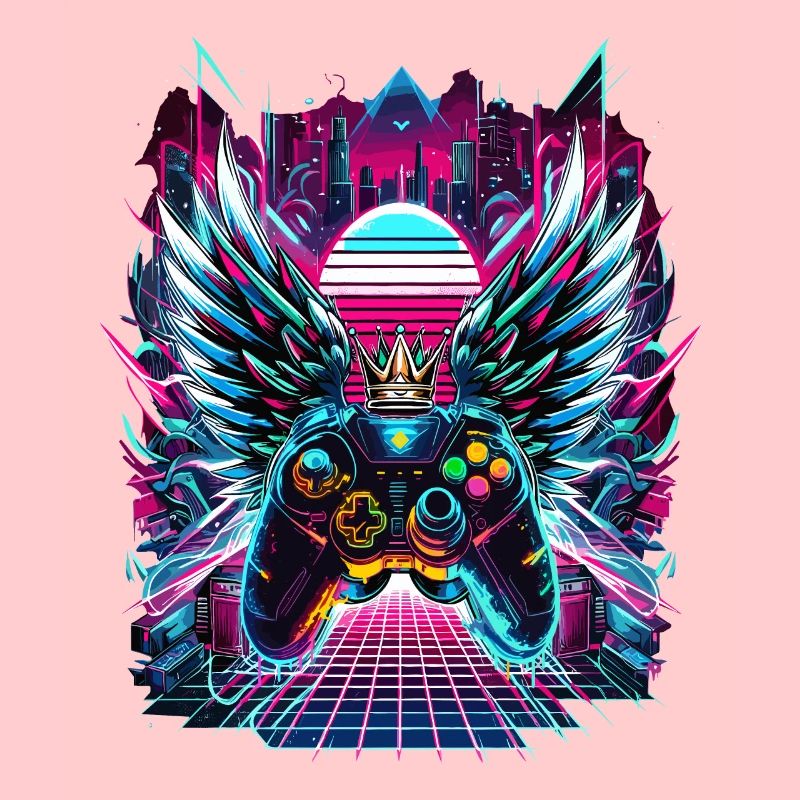 Synthwave Sunset Gamer Controller