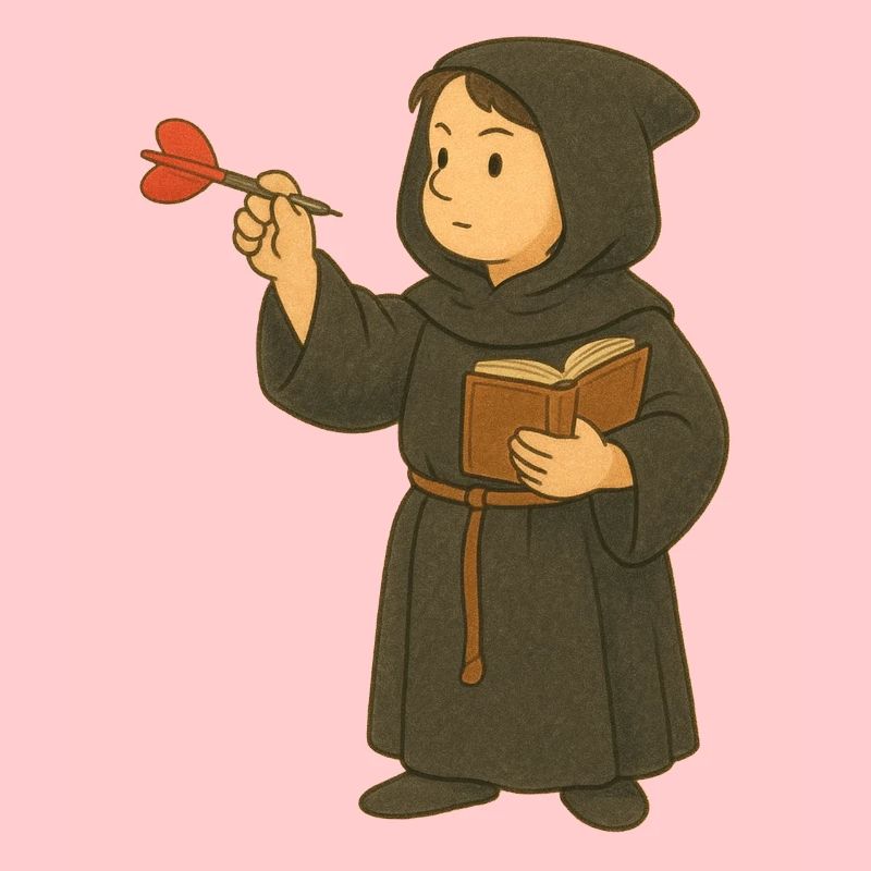 Monk playing darts