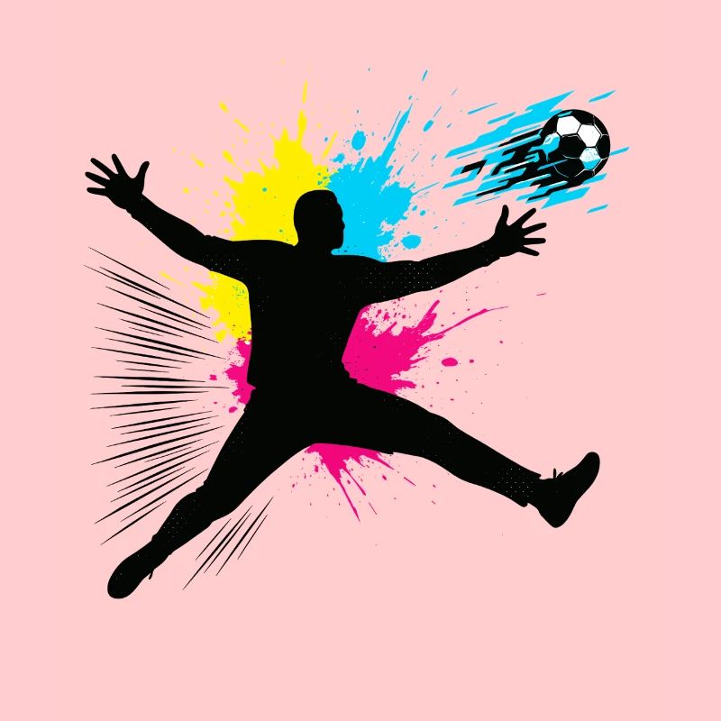 Fußball Torwart Sprung Mit Farbexplosion