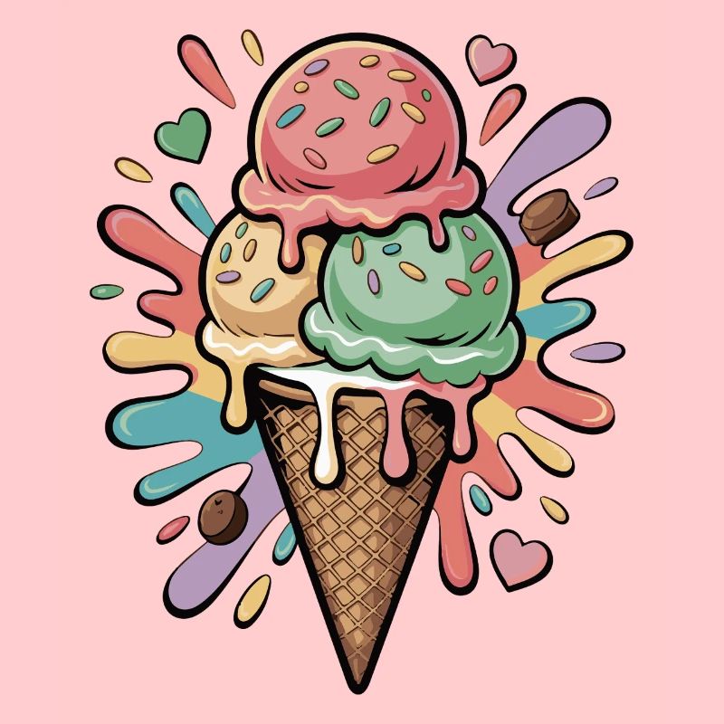 Bunte Eiscreme Explosion