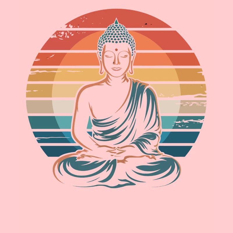 Bouddha Coucher de soleil rétro