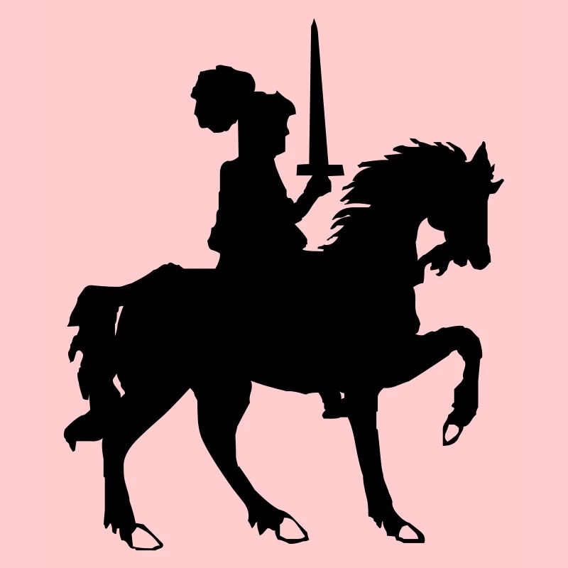 Ritter mit Schwert und Pferd