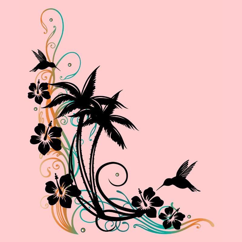 Palmen Hibiskus Kolibri Sommer
