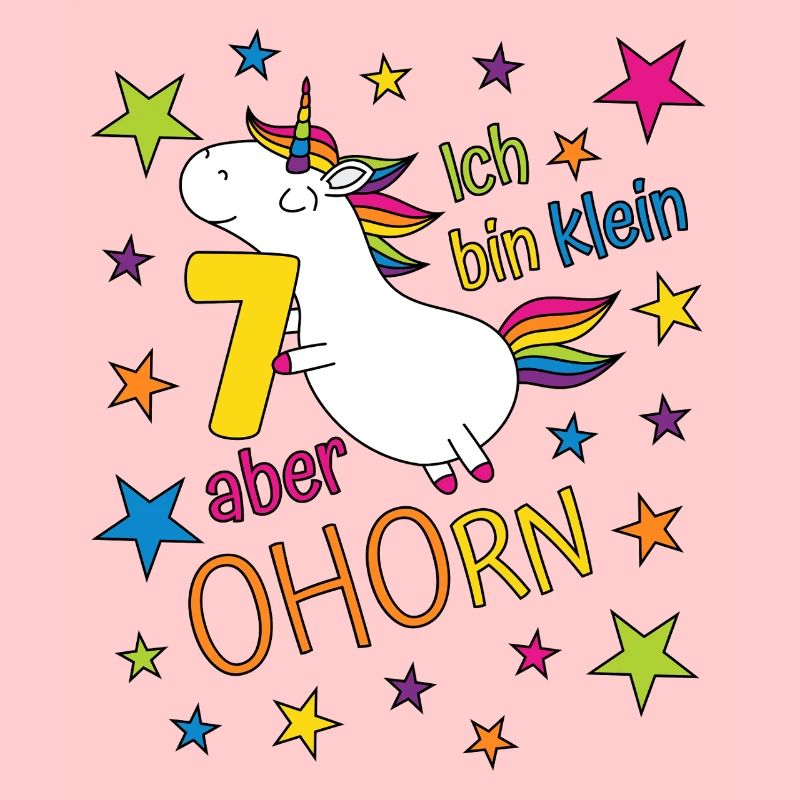 7 Jahre Mädchen Einhorn Ich bin klein aber ohorn