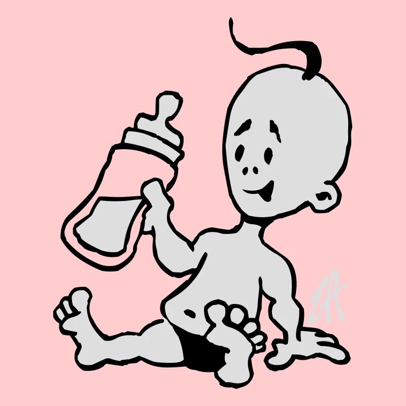 Bébé avec une bouteille de lait
