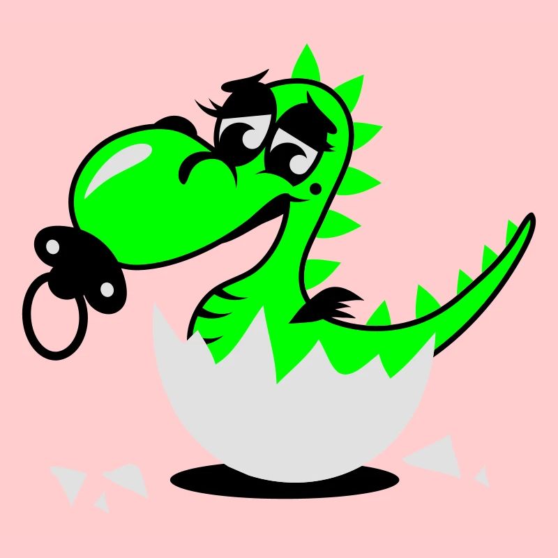 Ein kleiner Babydrache mit Schnuller