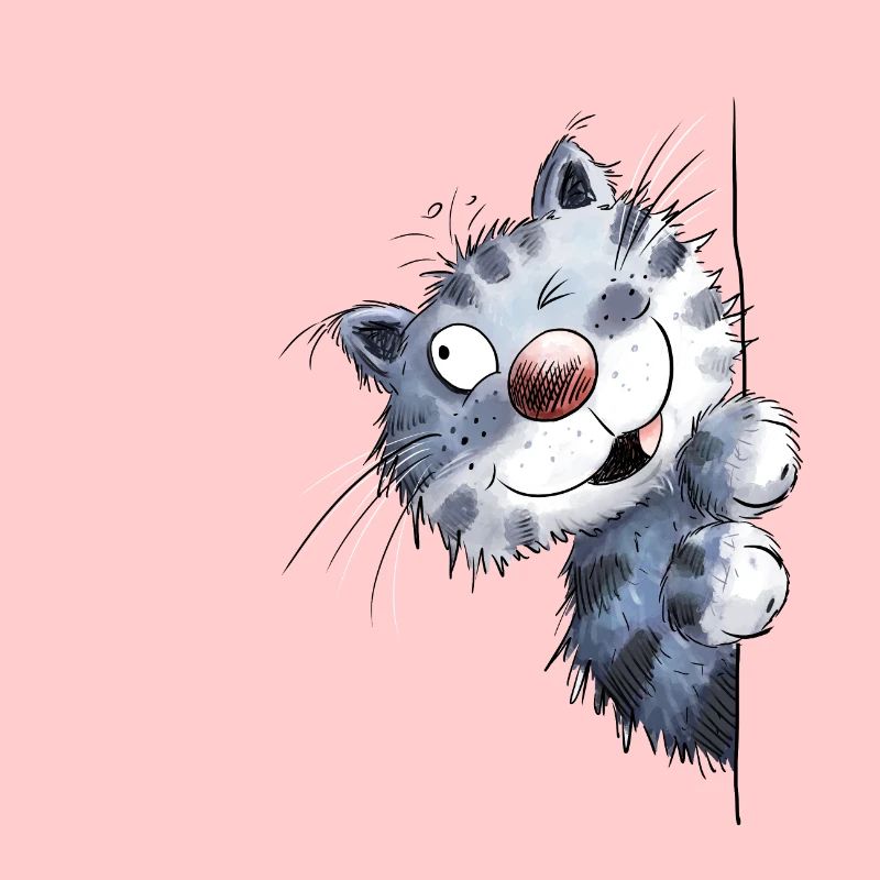 Chat bleu drôle pour les amis de chat