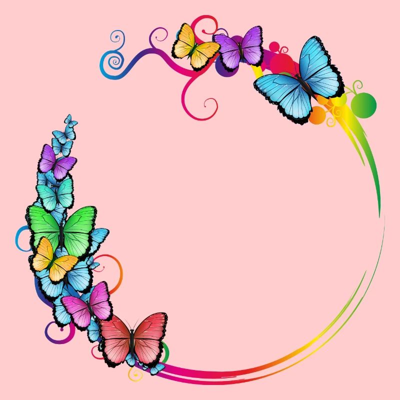colorful butterfly frame for your own texts