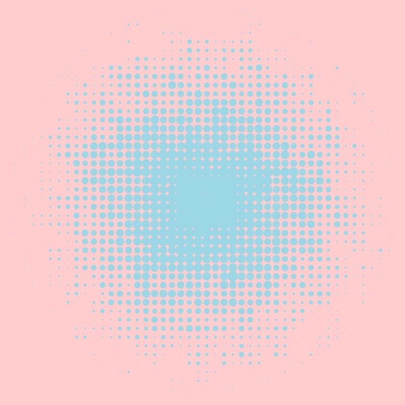 gepunkteter runder Hintergrund hellblau