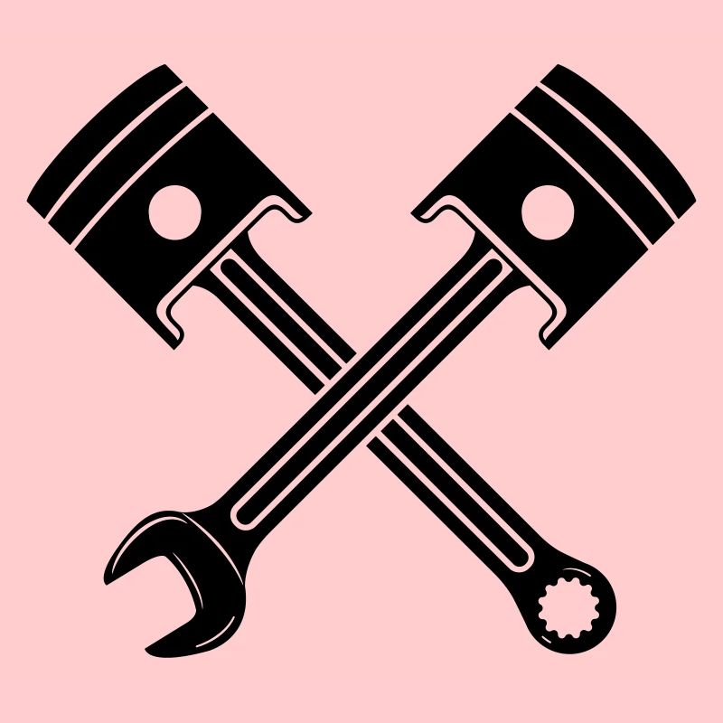 Engine piston key crossed
