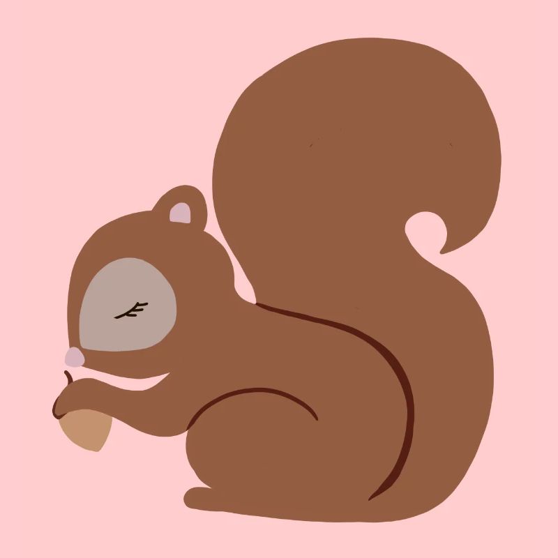 Eichhörnchen mit Eichel süß