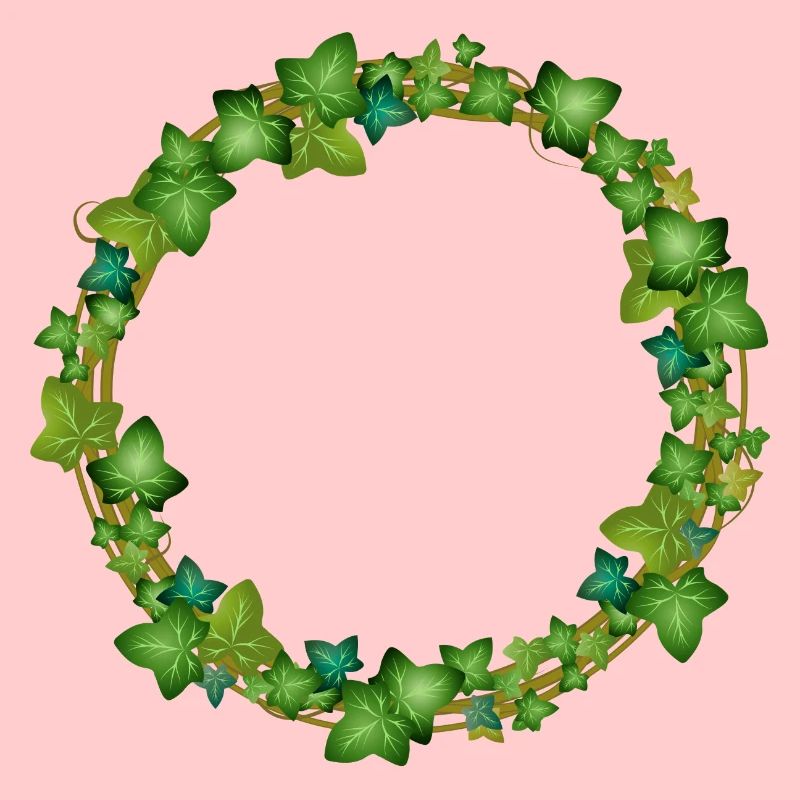 decorative ivy wreath or ivy frame