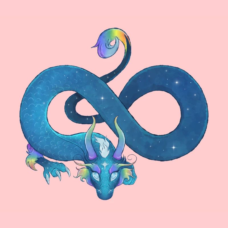 Blue Ink Spirits - Unendlicher Regenbogen Blauer Drache