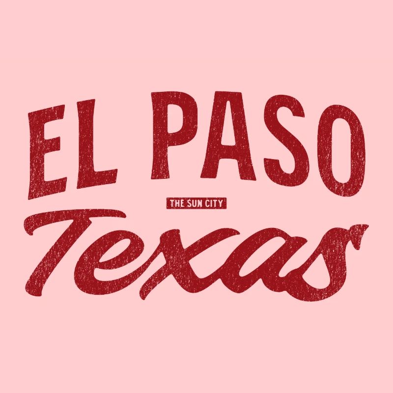 El Paso Texas Retro Script