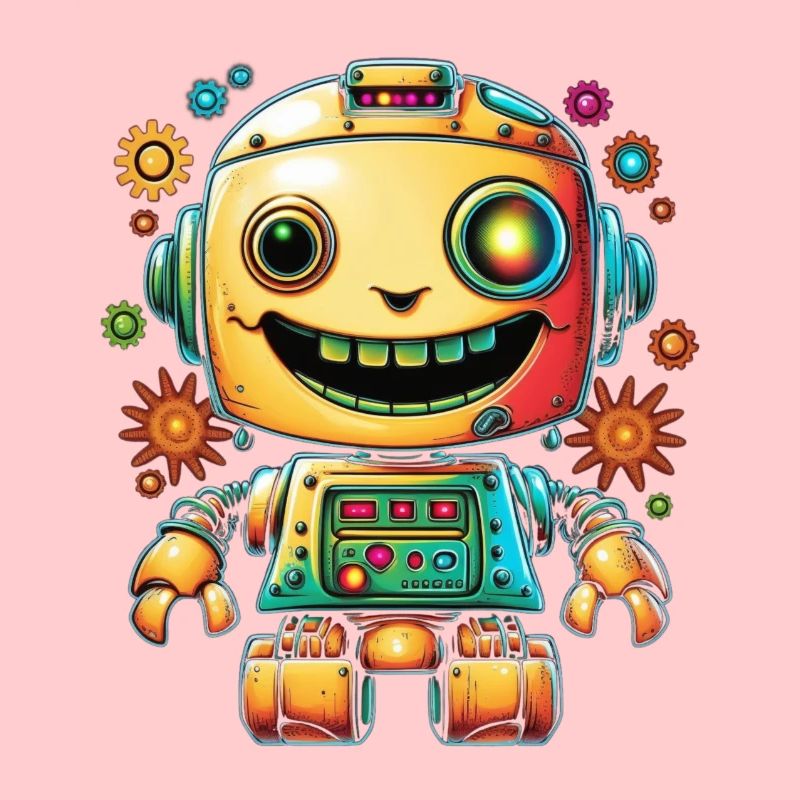 Neon Roboter Pop Getriebe