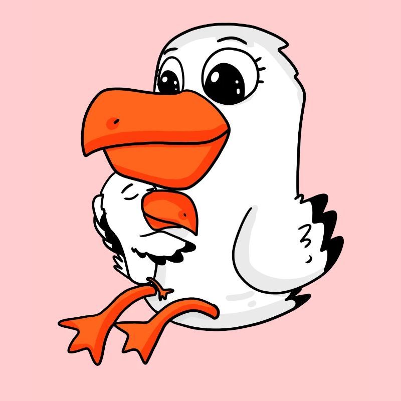 Möwe Familie - Möwe mit Baby