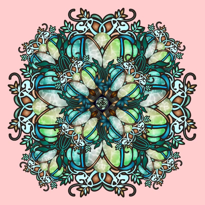 Jugendstil Rosette in transparenter Glas Optik