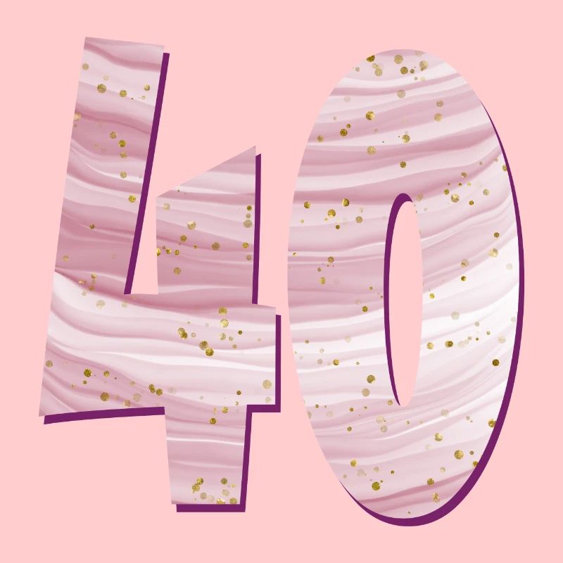 ZAHL 40 VIERZIG - VIERZIGJÄHRIGE GEBURTSTAG