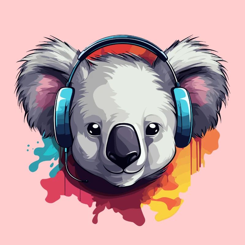 Koala mit Kopfhörer Koalabären