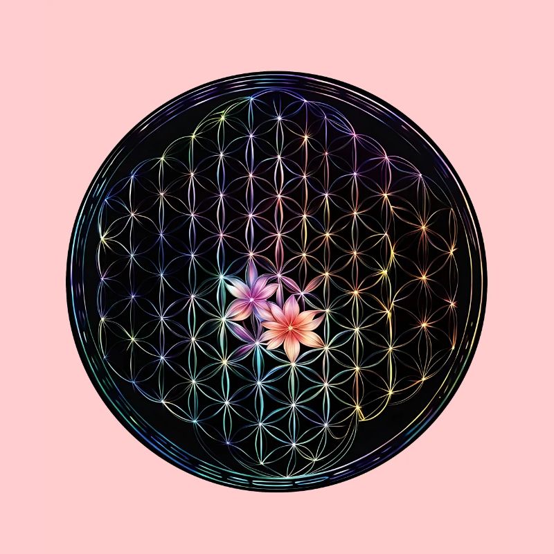 Regenbogen Lebensblume Design
