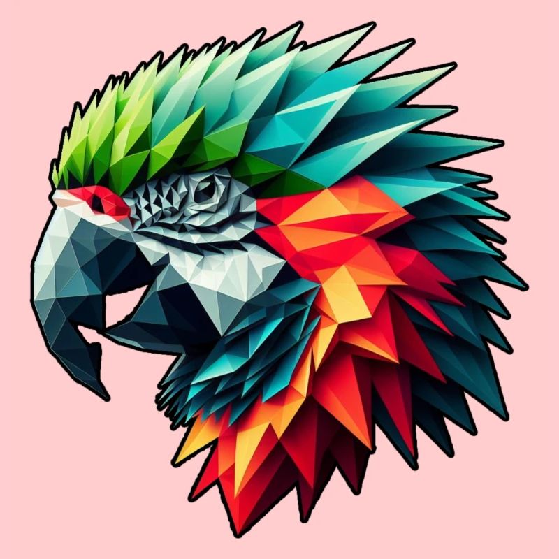 Papagei in Polygon Design Bunt