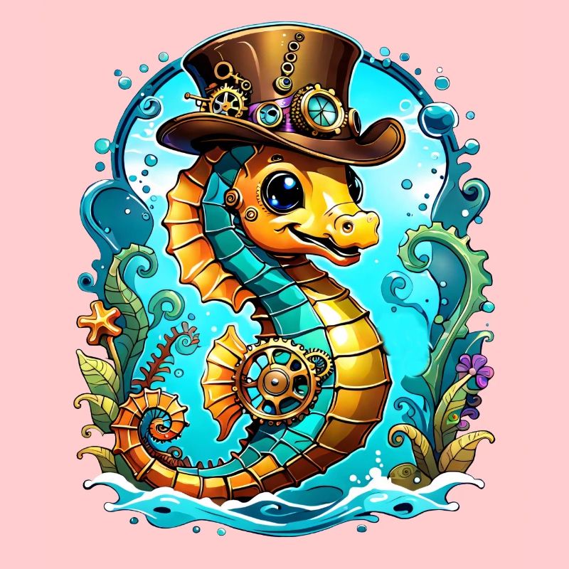 Niedliches Steampunk-Seepferdchen