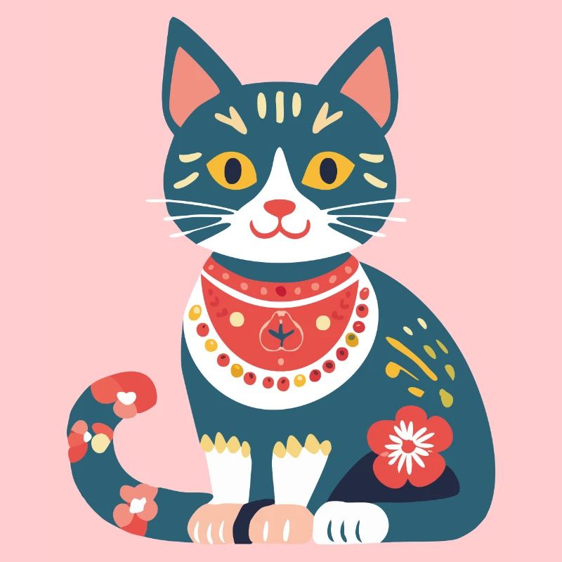 süße Folklore-Katze