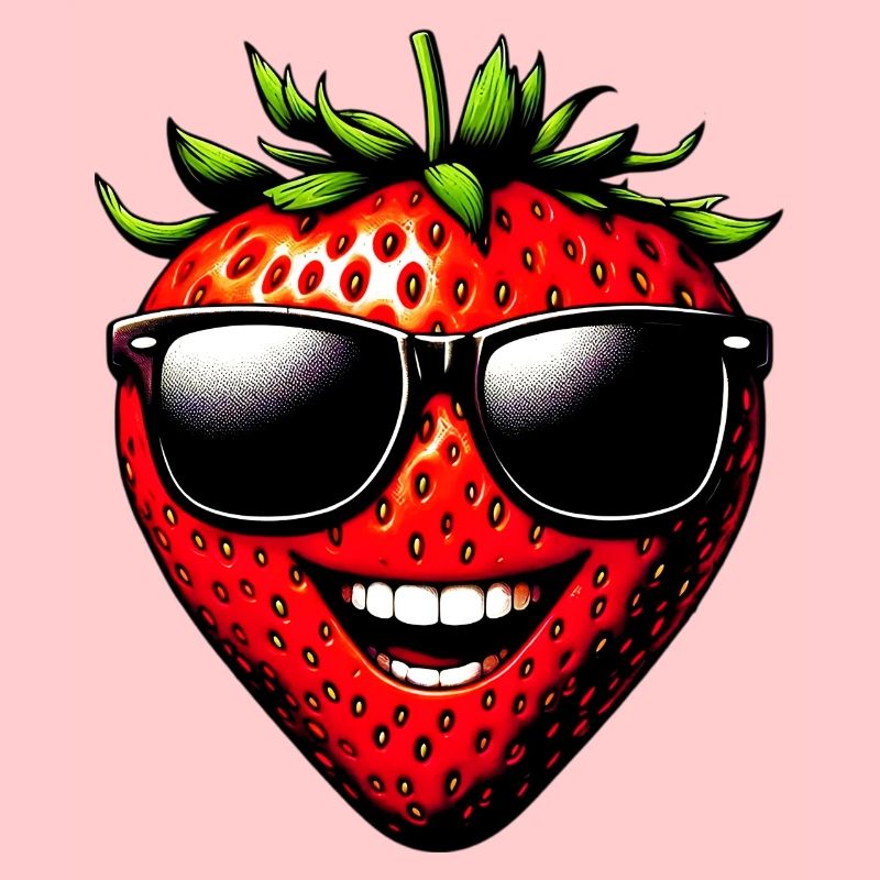Erdbeere mit Sonnenbrille